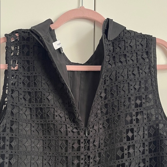 Black Sleeveless Lace Embroidered Blouse, Size M - Picture 7 of 7